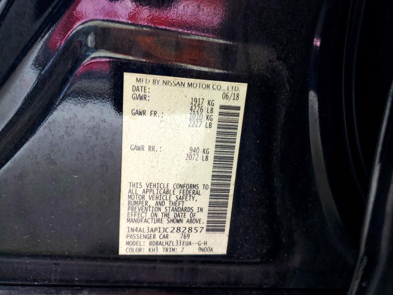 2018 NISSAN ALTIMA