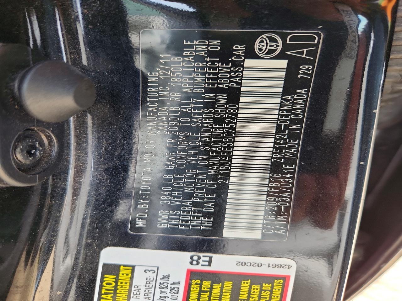 2011 TOYOTA COROLLA