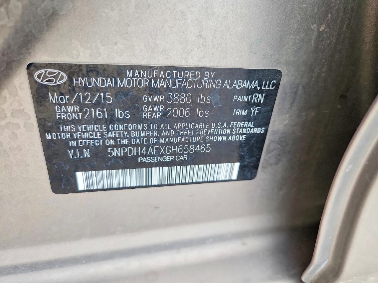 2016 HYUNDAI ELANTRA