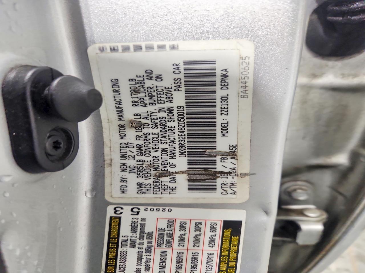 2008 TOYOTA COROLLA
