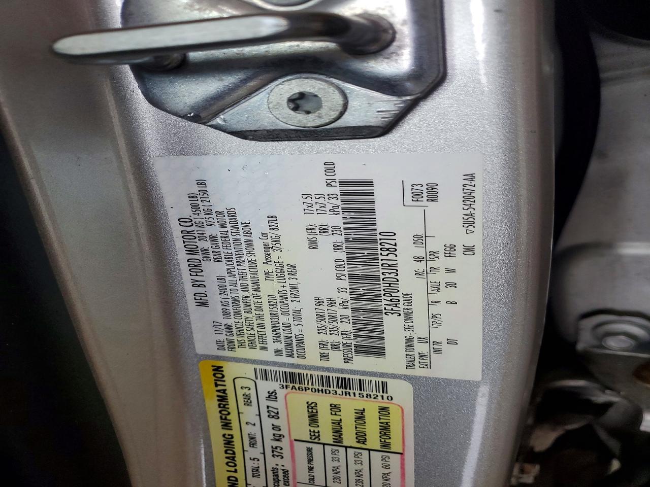 2018 FORD FUSION