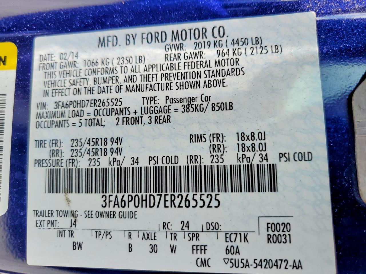 2014 FORD FUSION