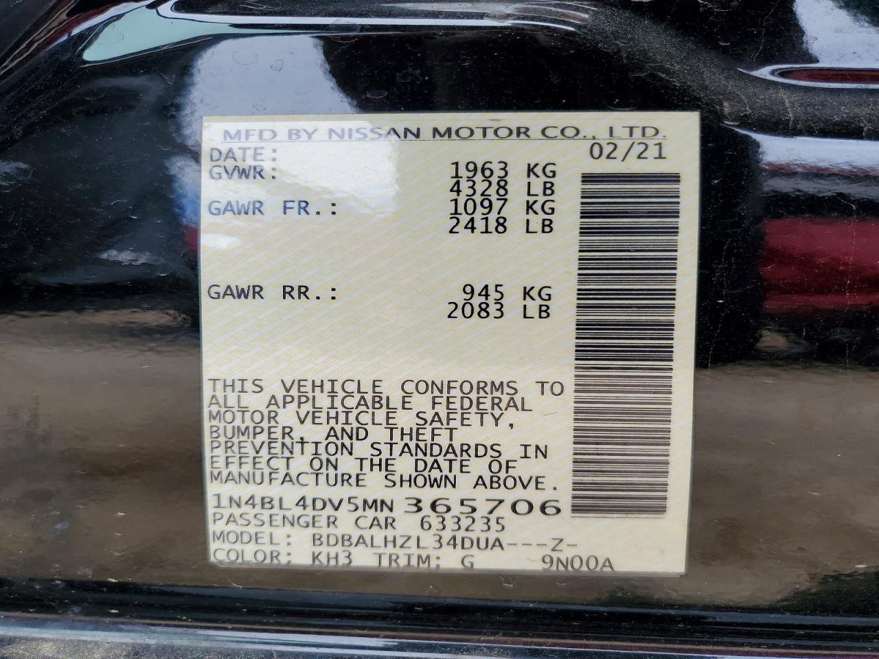 2021 NISSAN ALTIMA