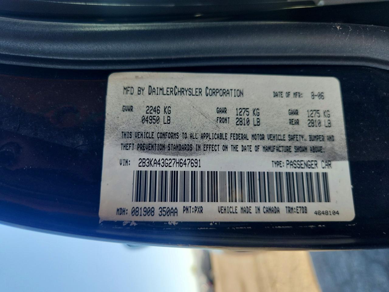 2007 DODGE CHARGER