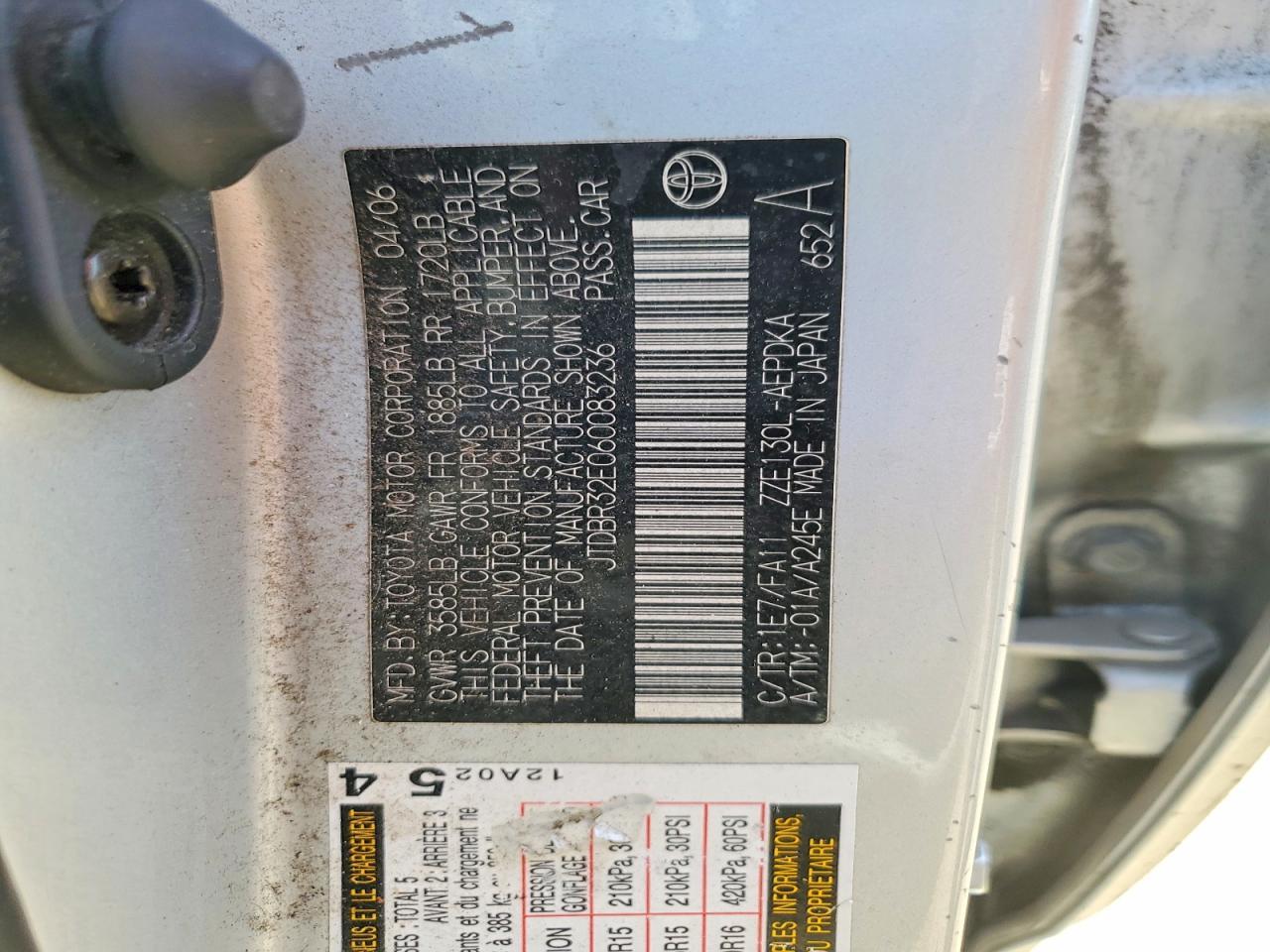 2006 TOYOTA COROLLA