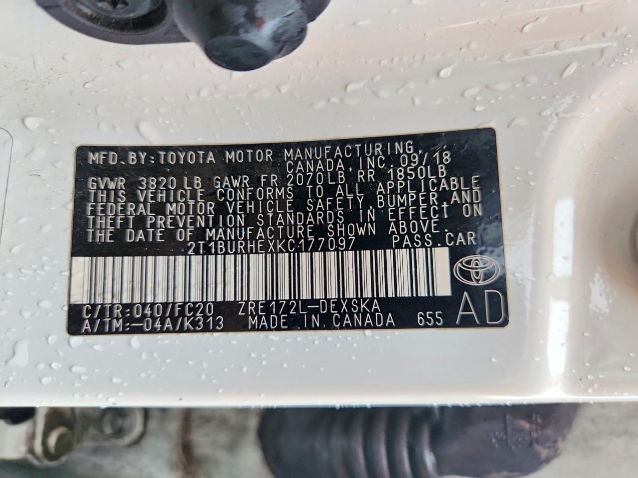 2019 TOYOTA COROLLA