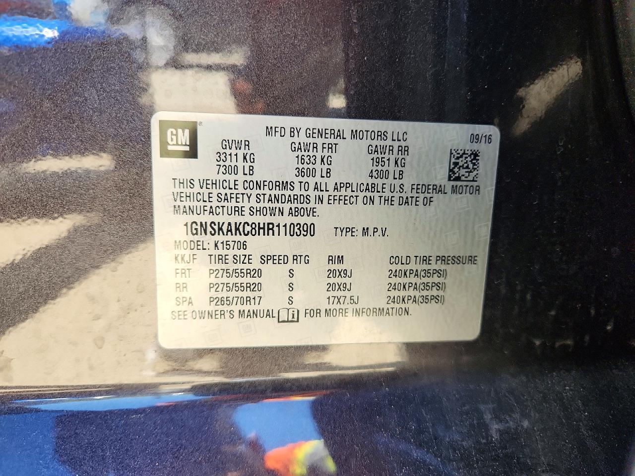 2017 CHEVROLET Tahoe