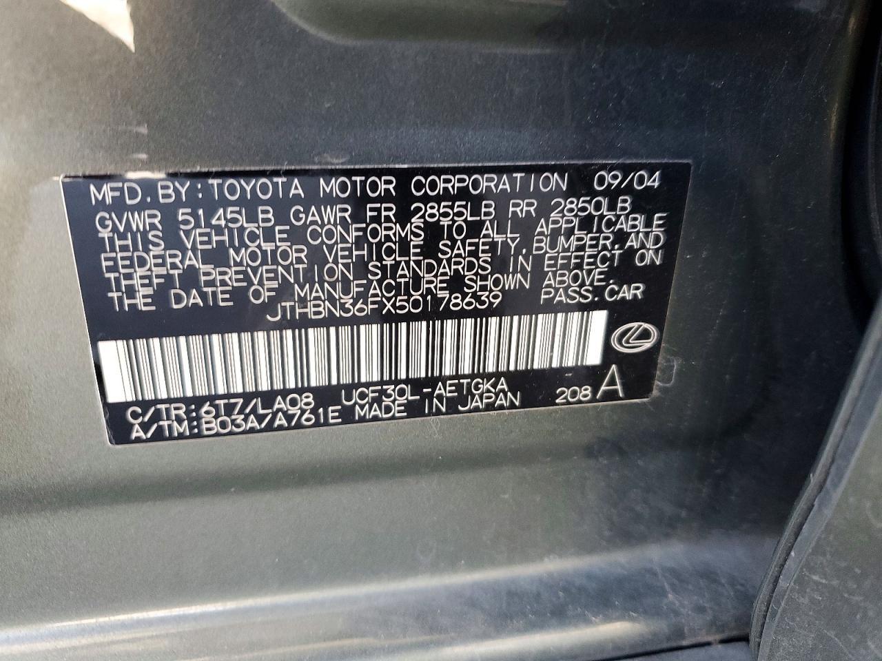 2005 LEXUS Ls 430