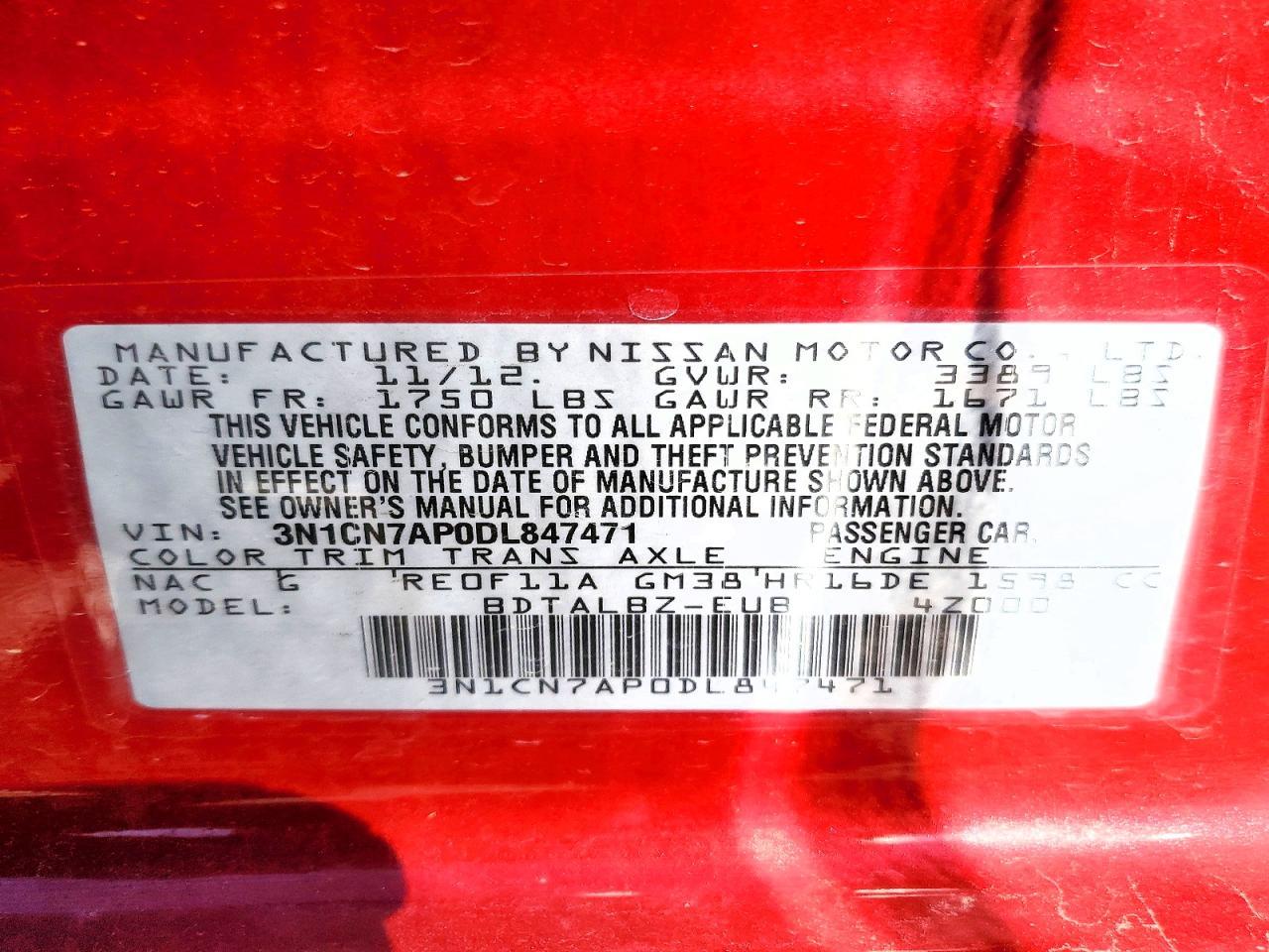 2013 NISSAN VERSA