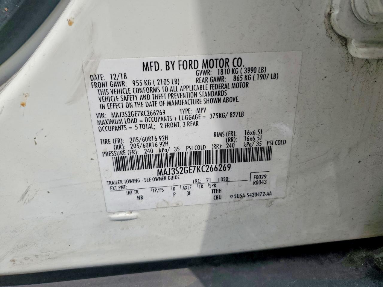 2019 FORD EcoSport