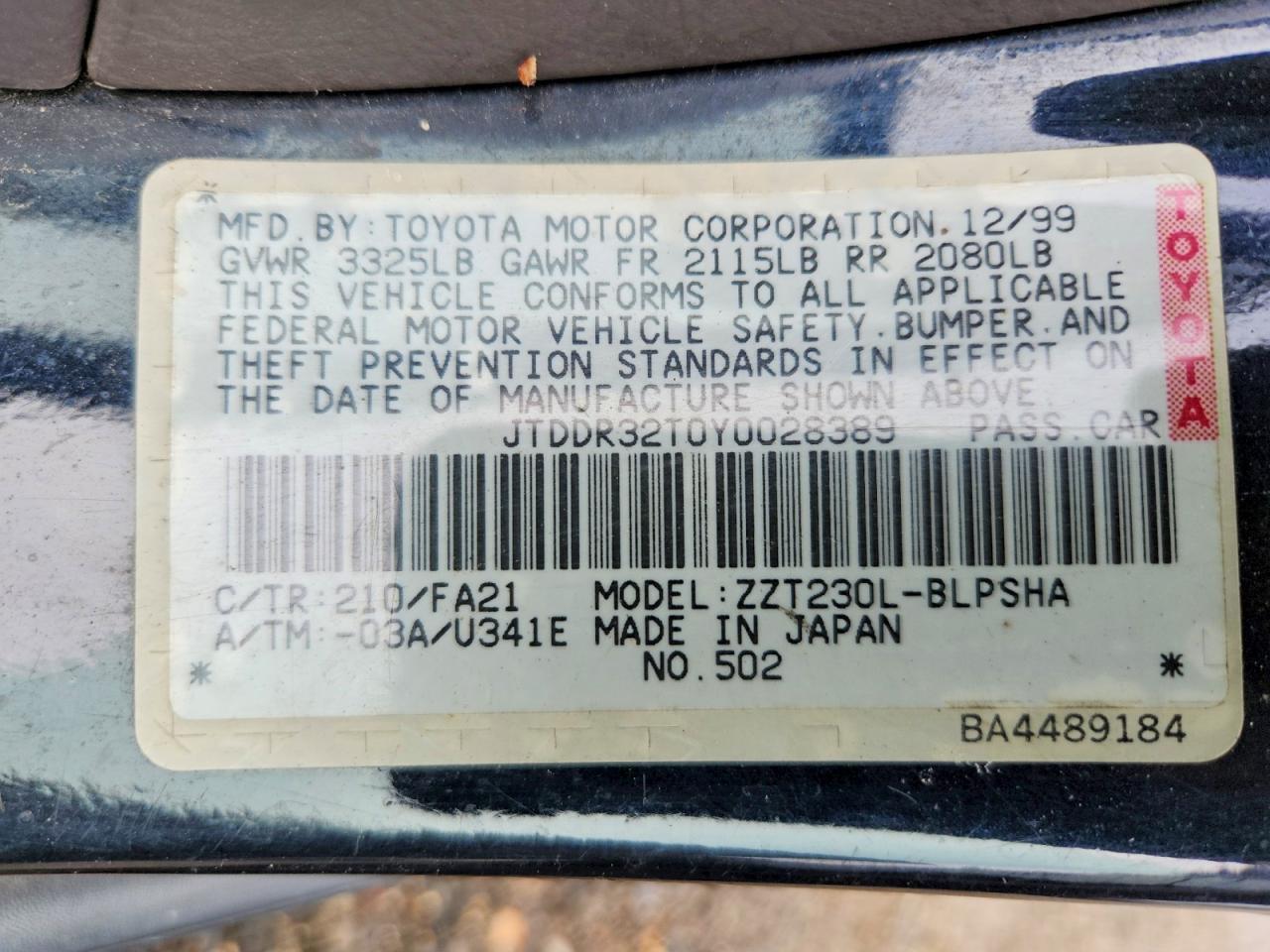 2000 TOYOTA Celica