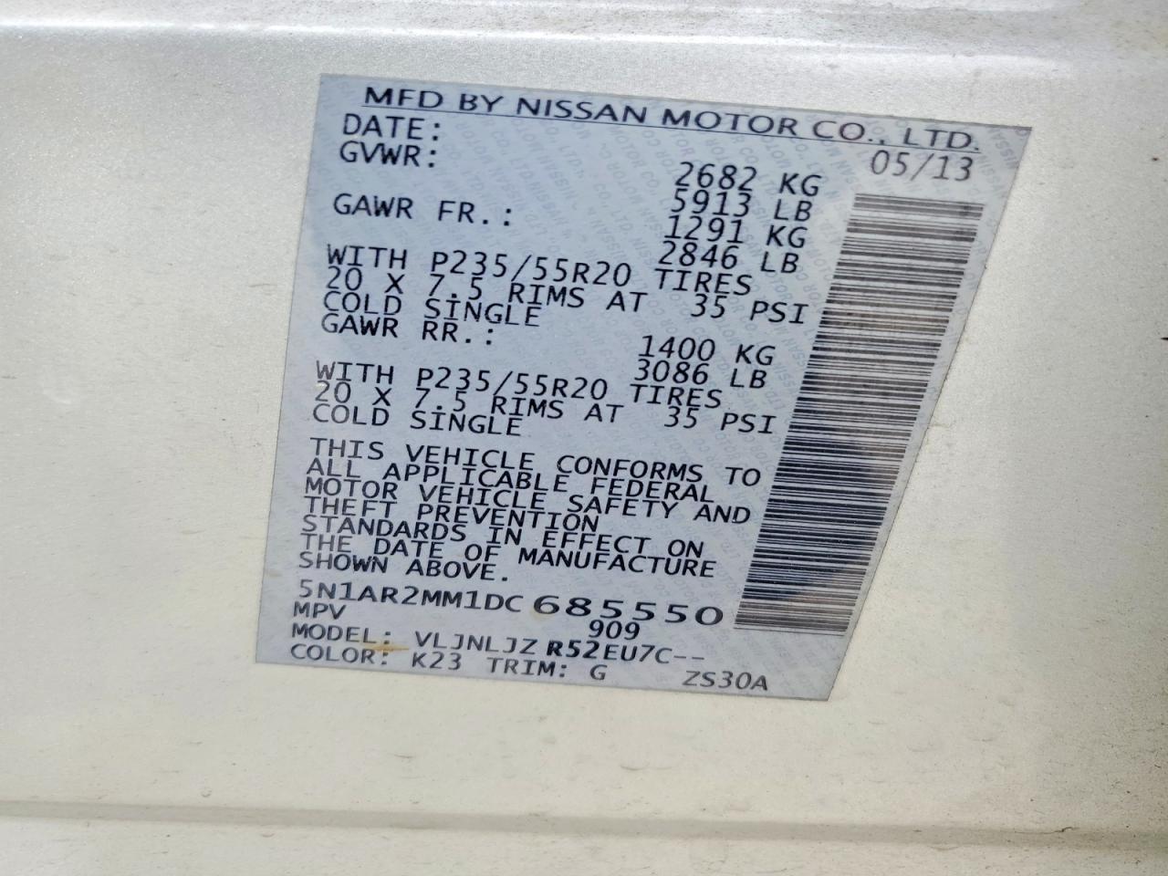 2013 NISSAN PATHFINDER