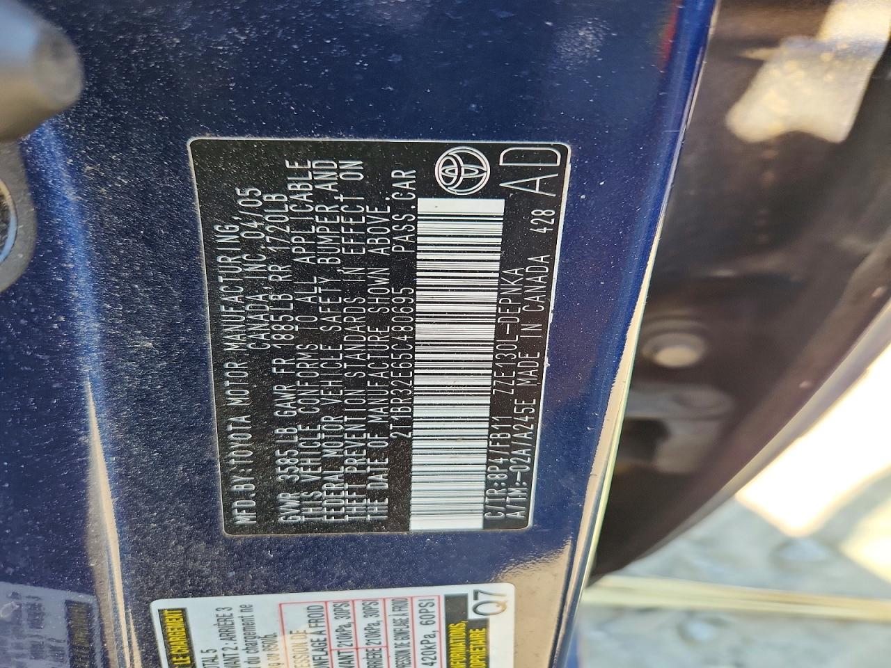 2005 TOYOTA COROLLA