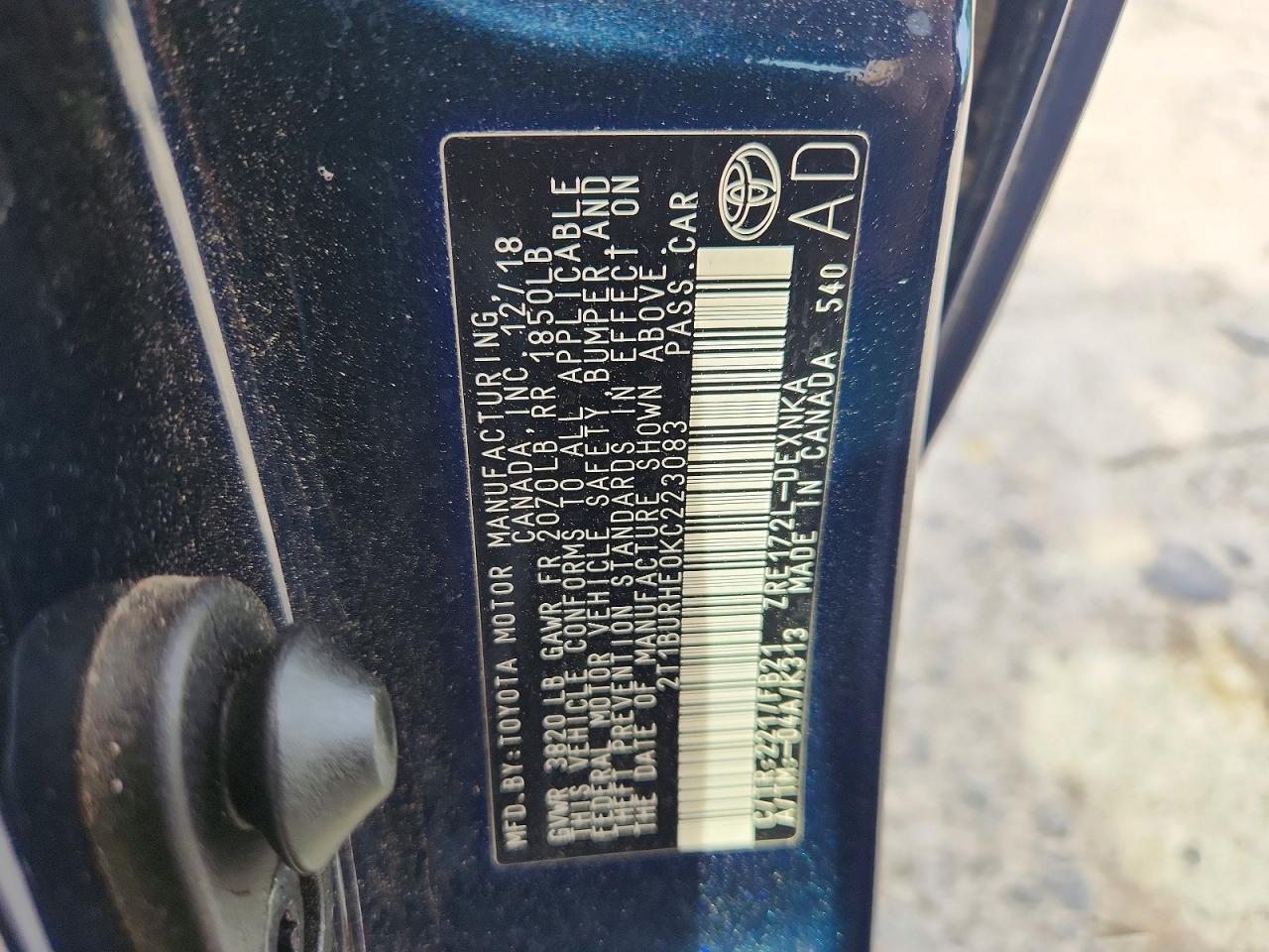 2019 Toyt Corolla
