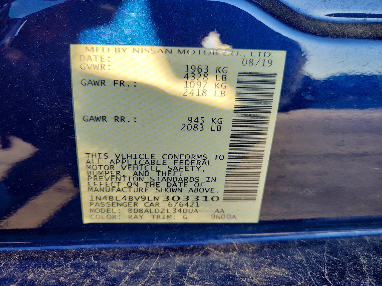 2020 NISSAN ALTIMA