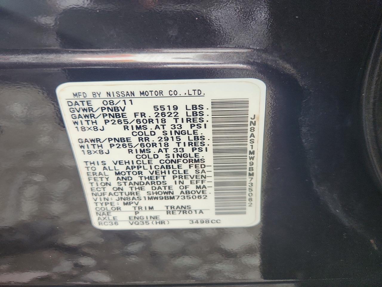 2011 INFINITI FX35