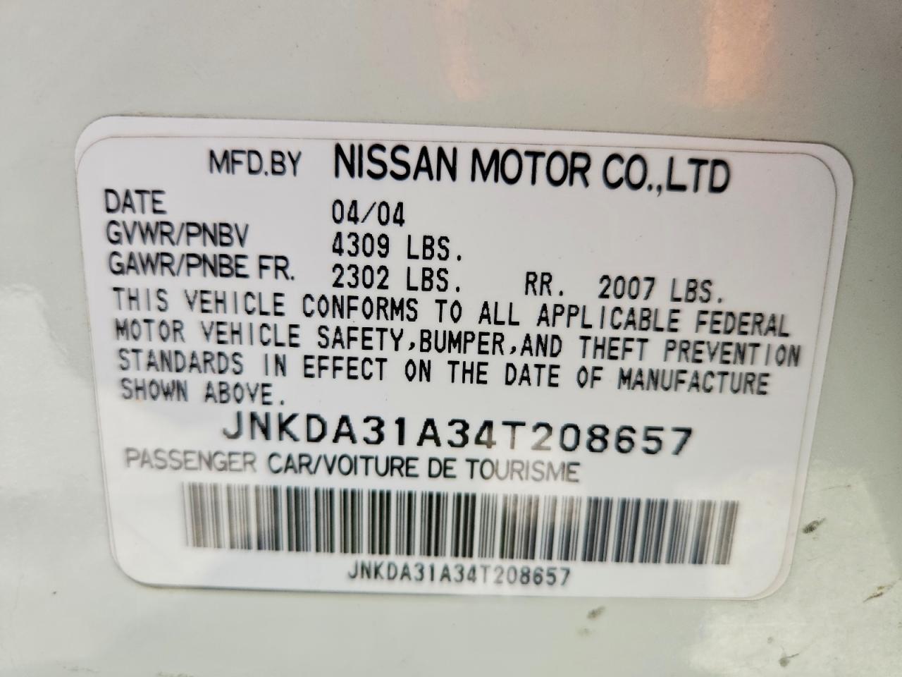2004 INFINITI I35