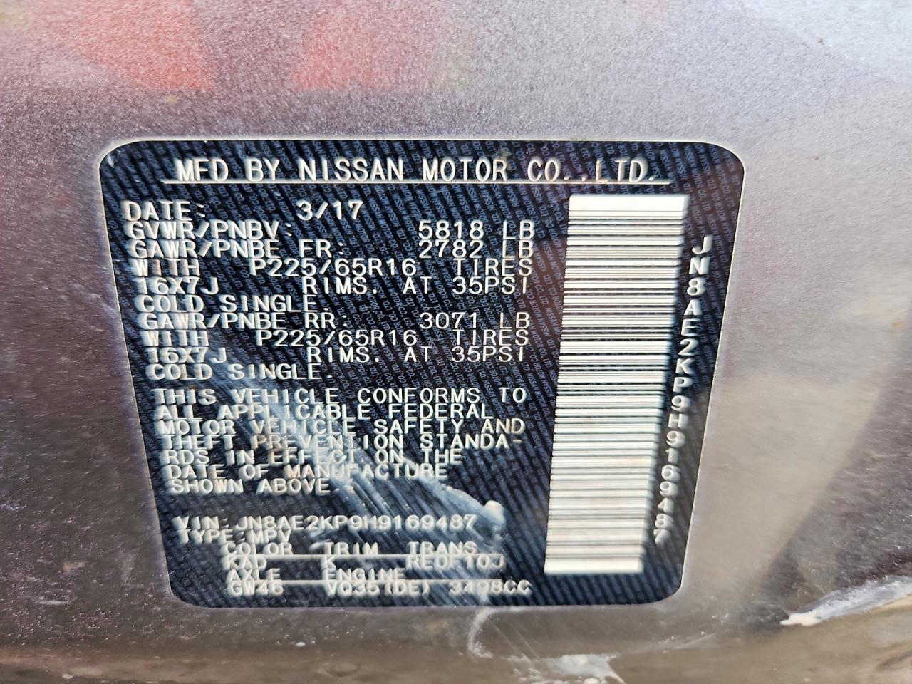 2017 NISSAN Quest