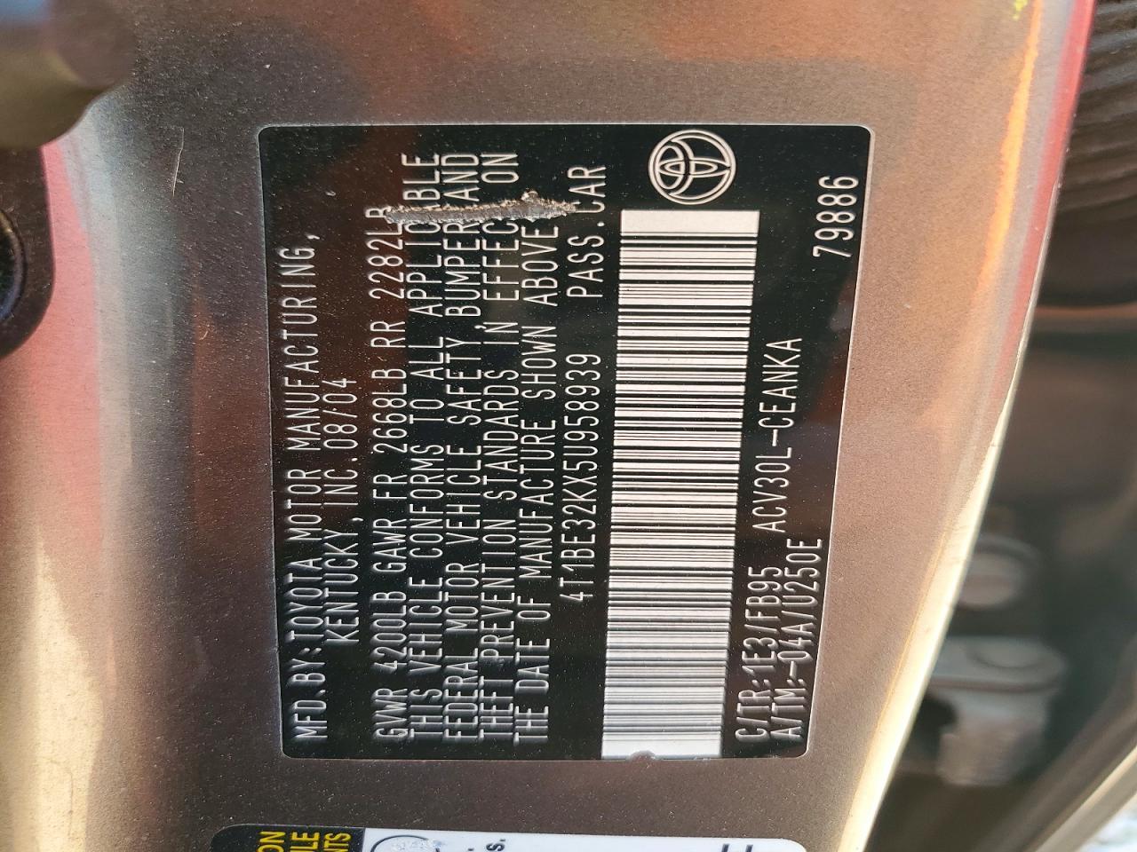 2005 TOYOTA CAMRY