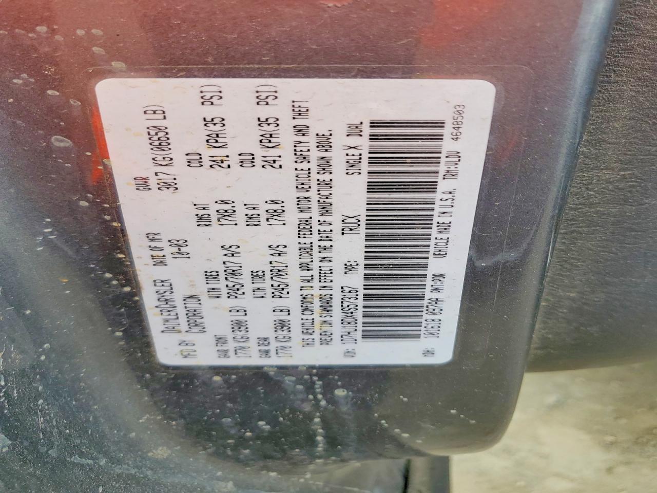 2004 DODGE RAM 1500