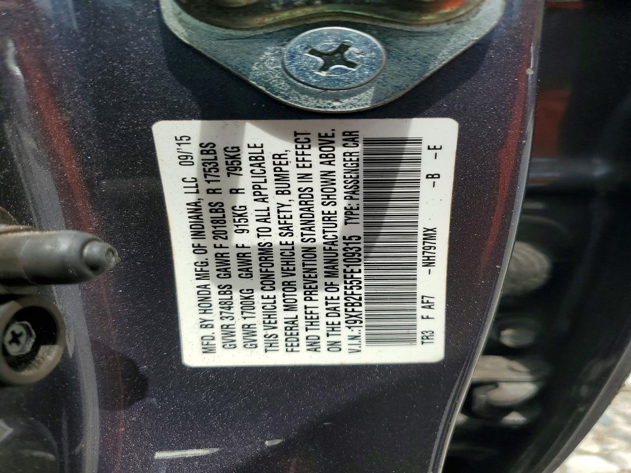 2015 HONDA CIVIC