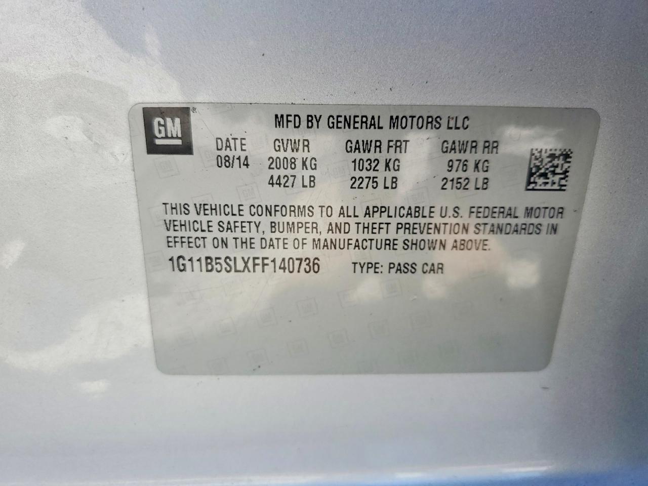 2015 CHEVROLET MALIBU
