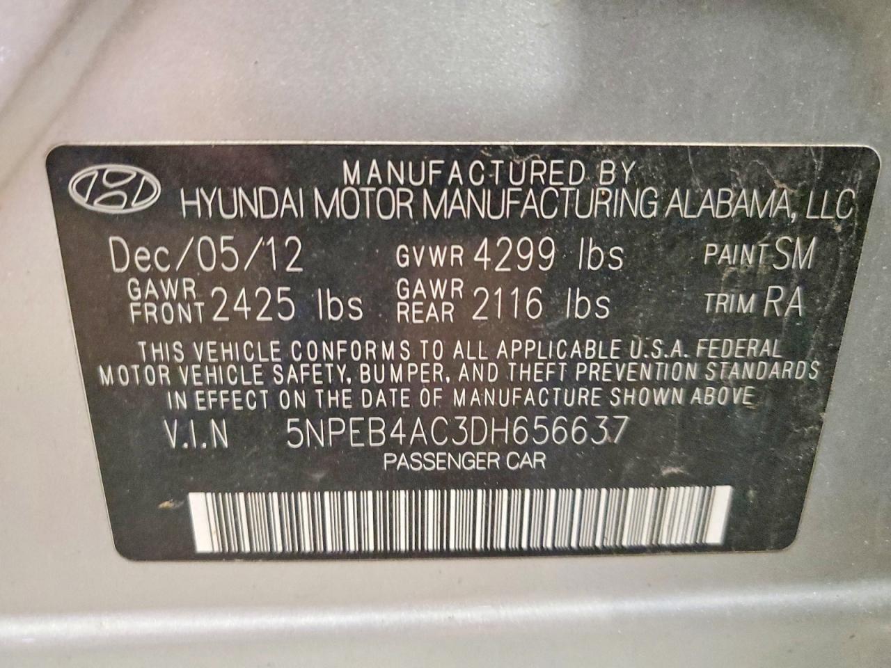 2013 HYUNDAI SONATA