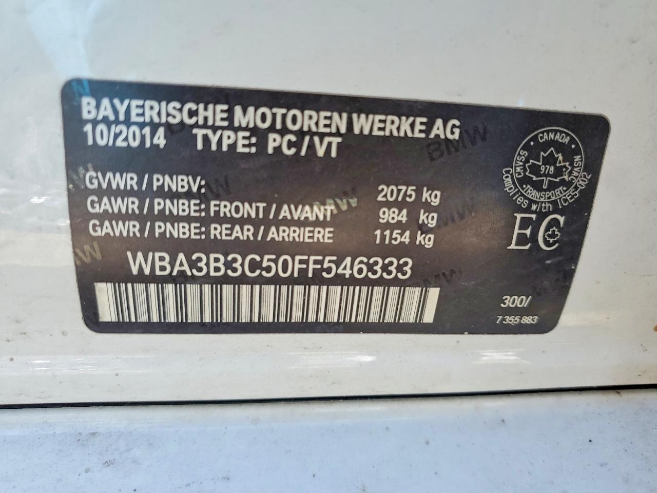 2015 BMW 3 SERIES