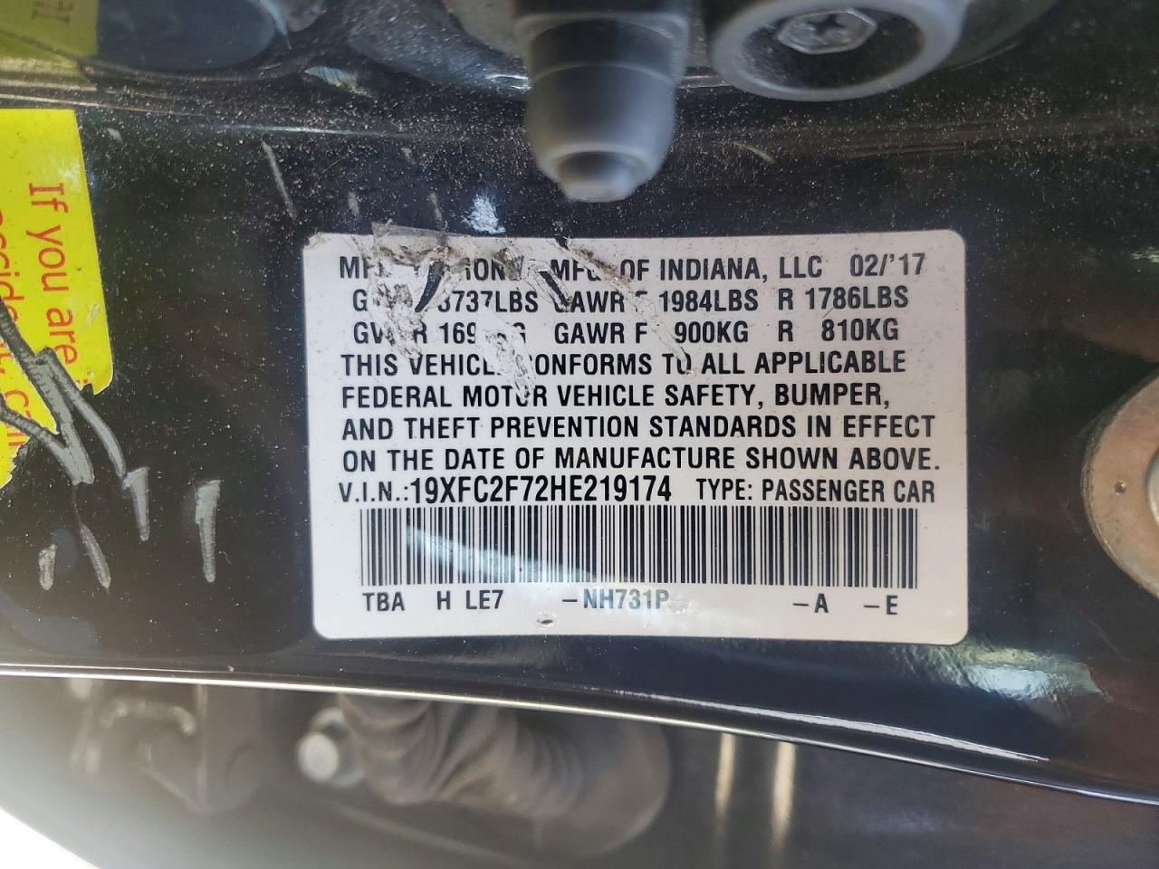 2017 HONDA CIVIC