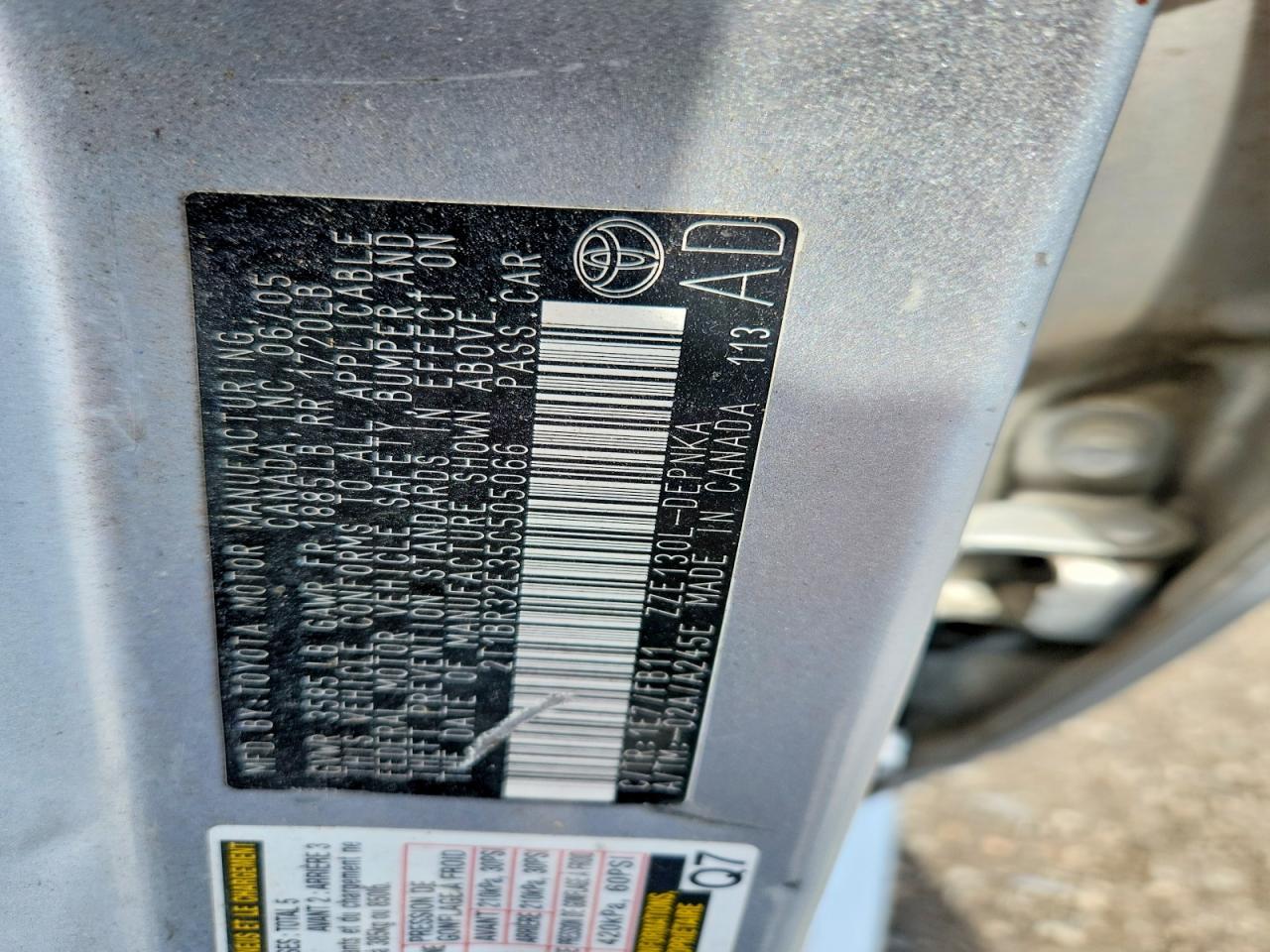 2005 TOYOTA COROLLA