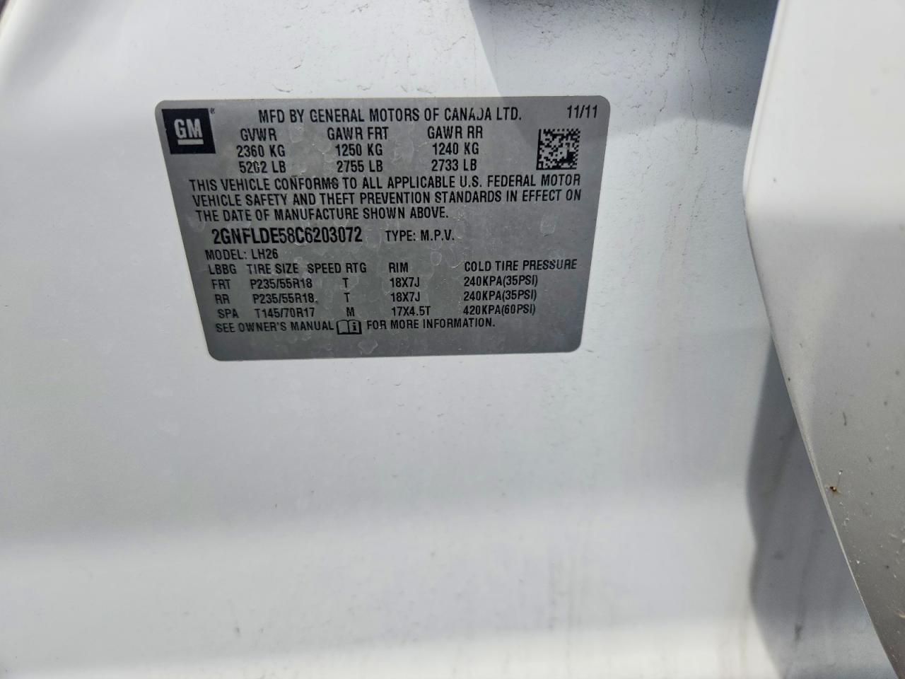 2012 CHEVROLET EQUINOX