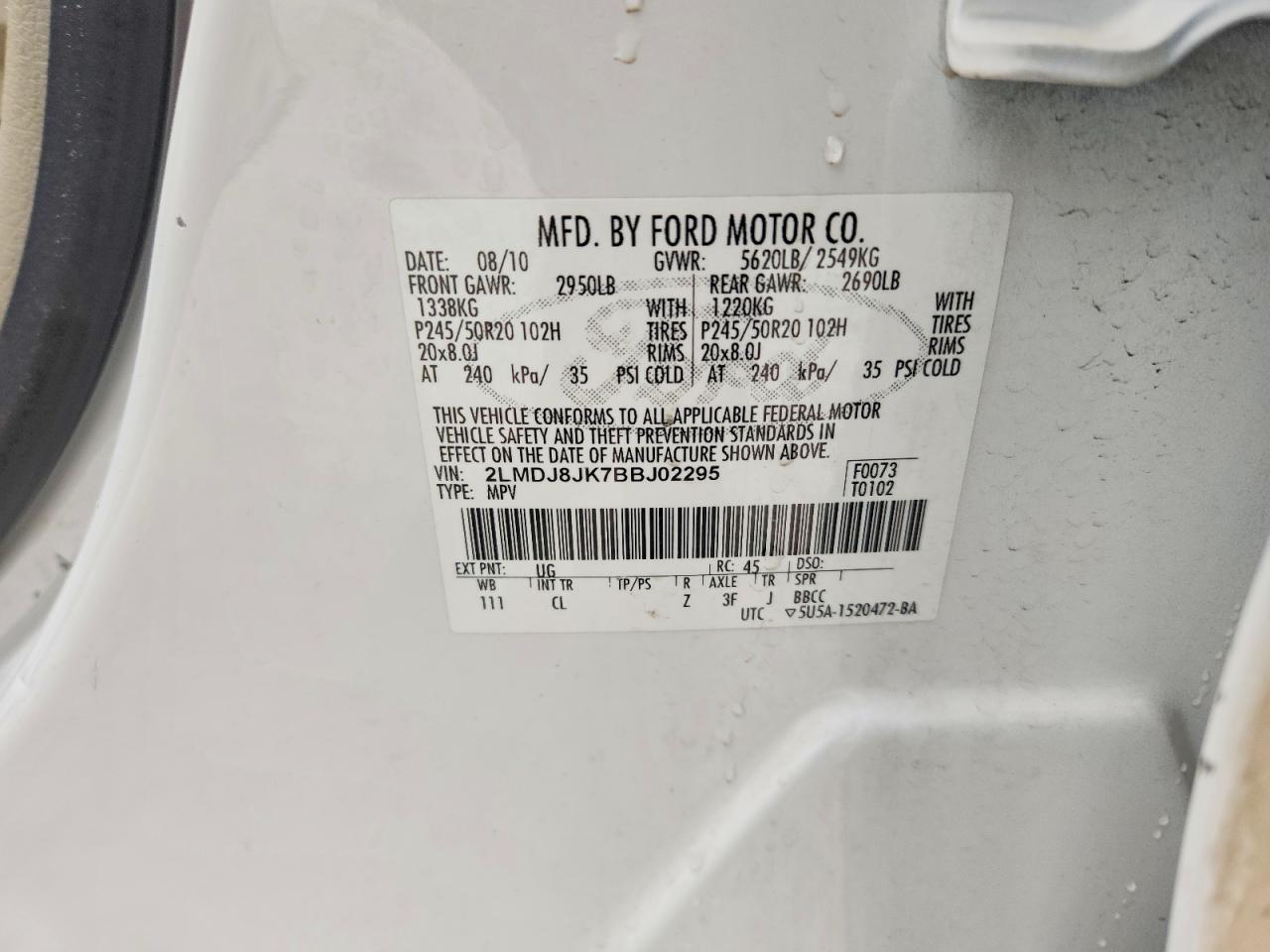 2011 LINCOLN MKX