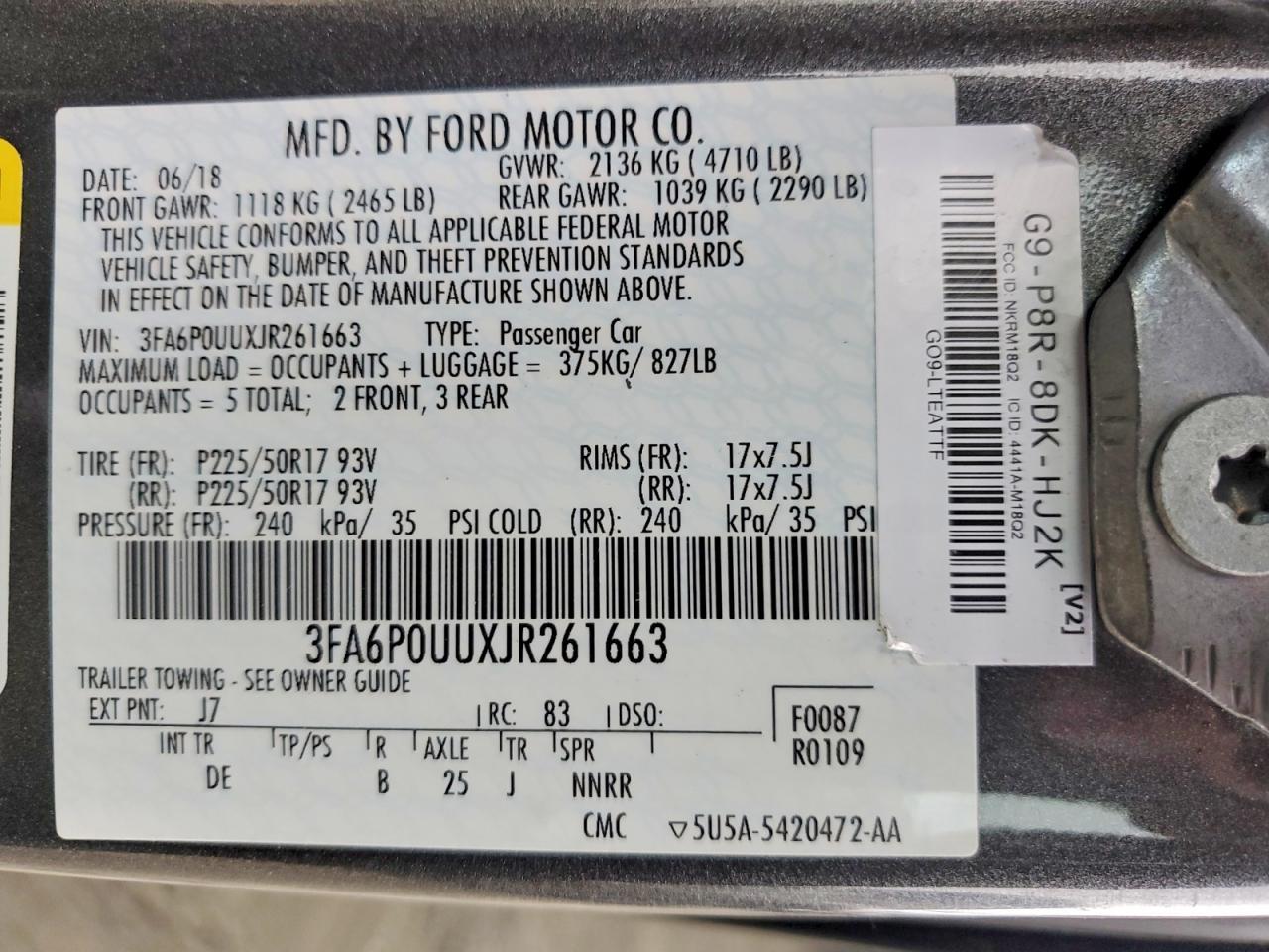 2018 FORD FUSION