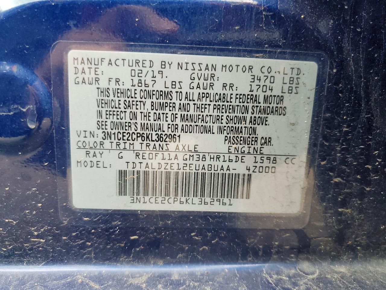 2019 NISSAN Versa Note