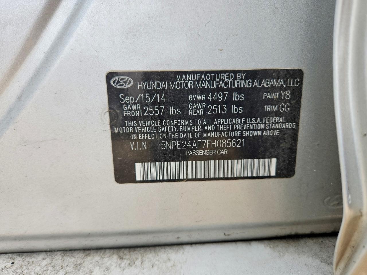 2015 HYUNDAI SONATA