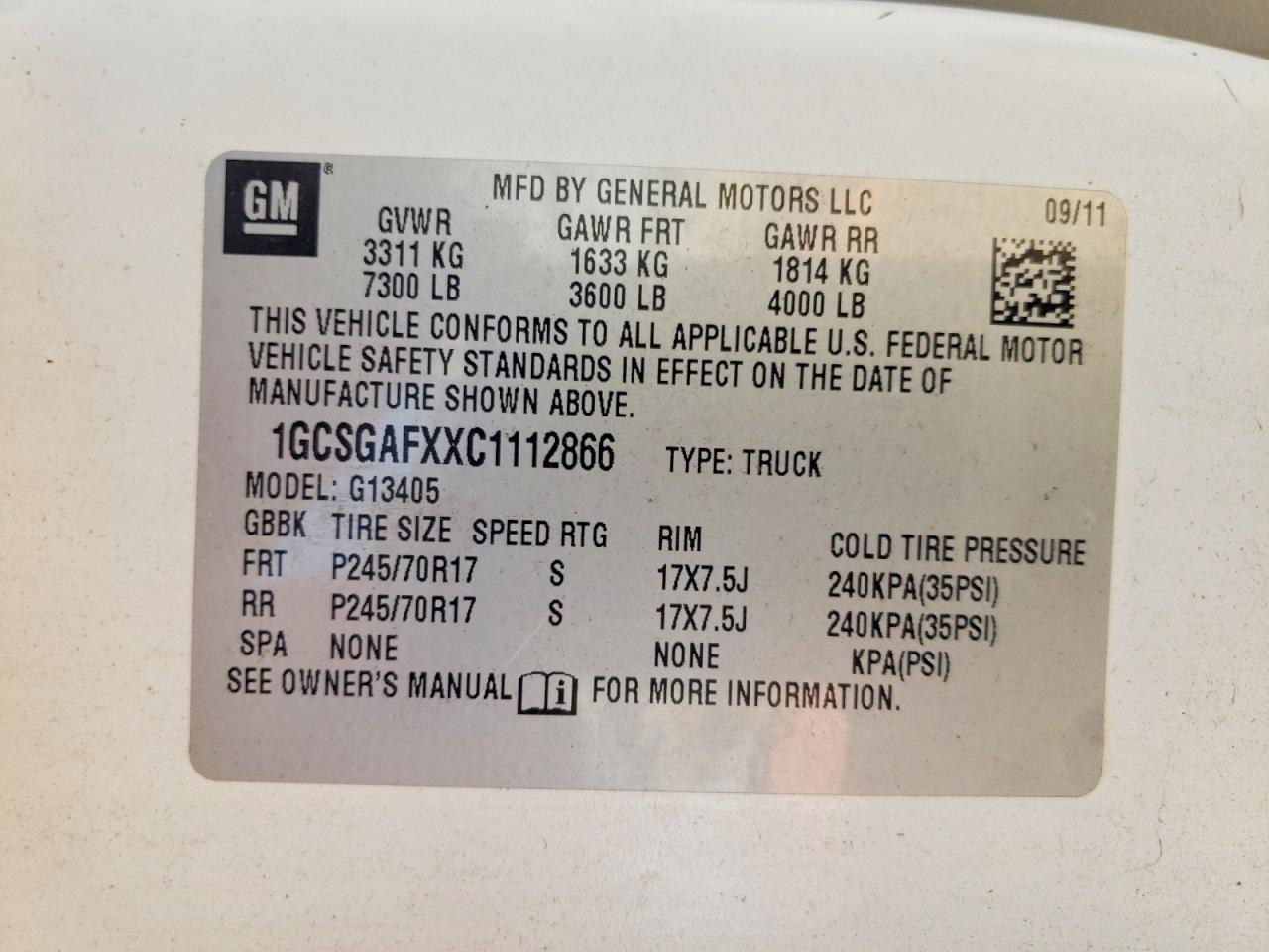2012 CHEVROLET Express 1500