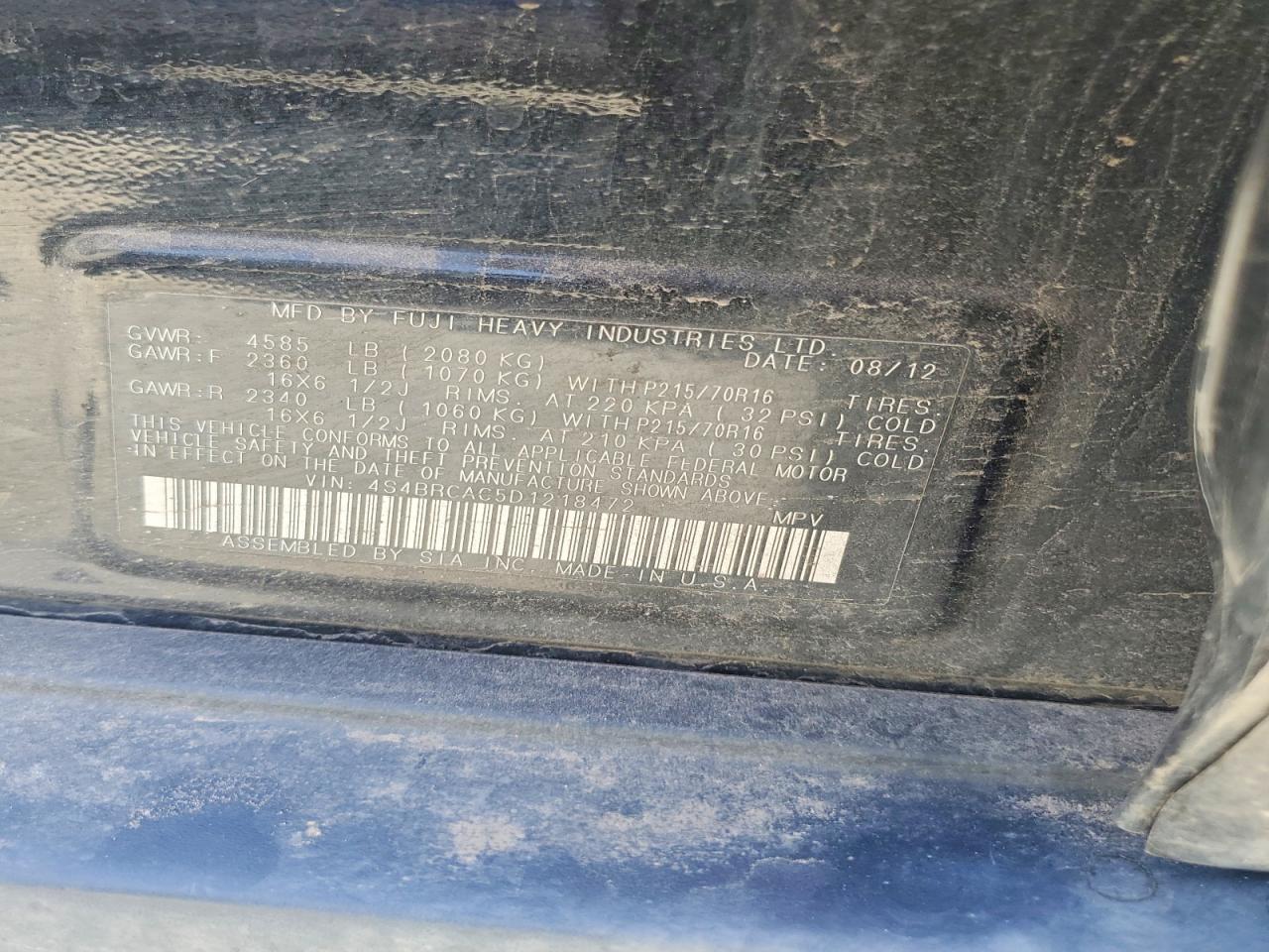 2013 SUBARU Outback