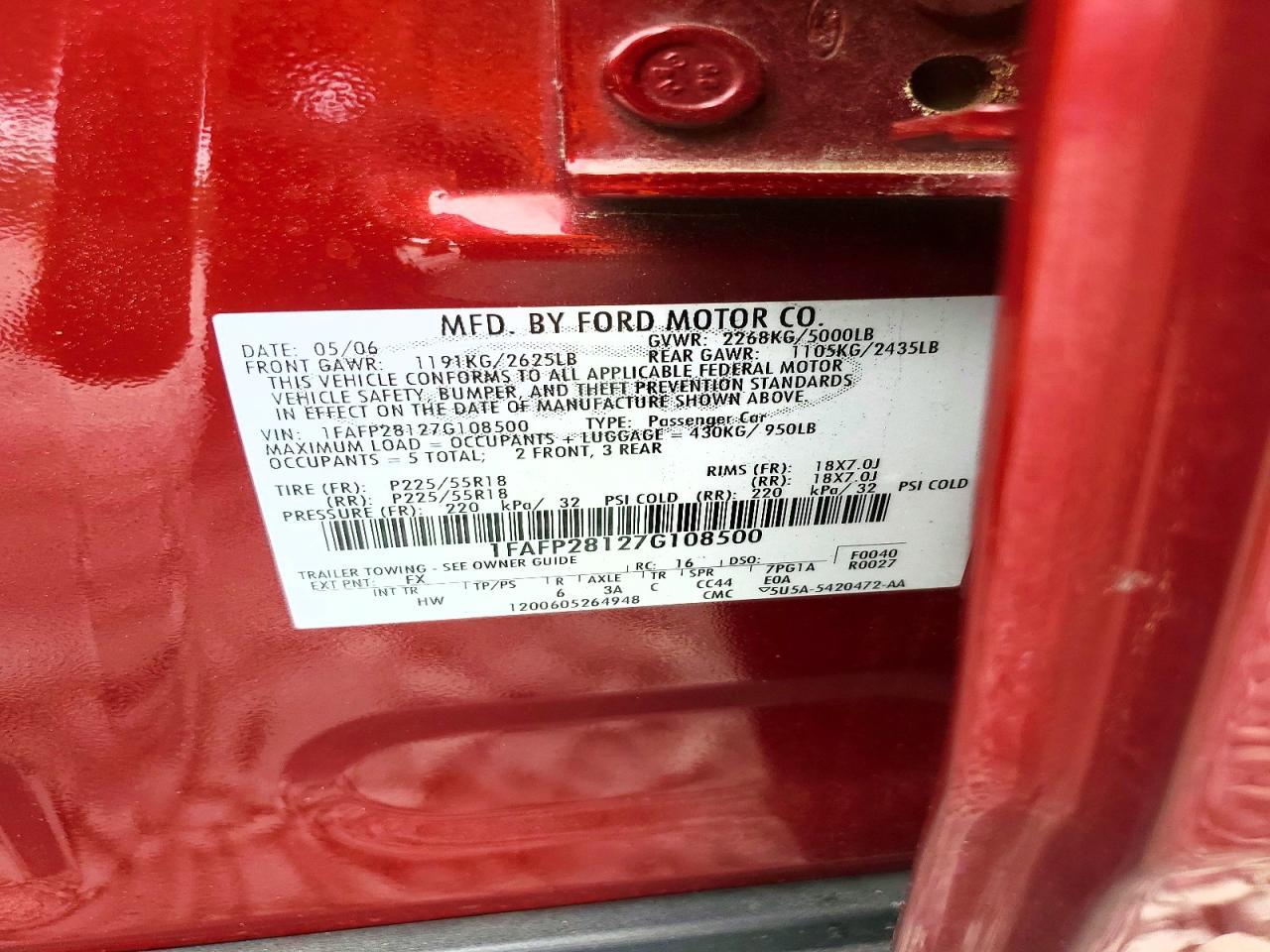 2007 FORD Five Hundred