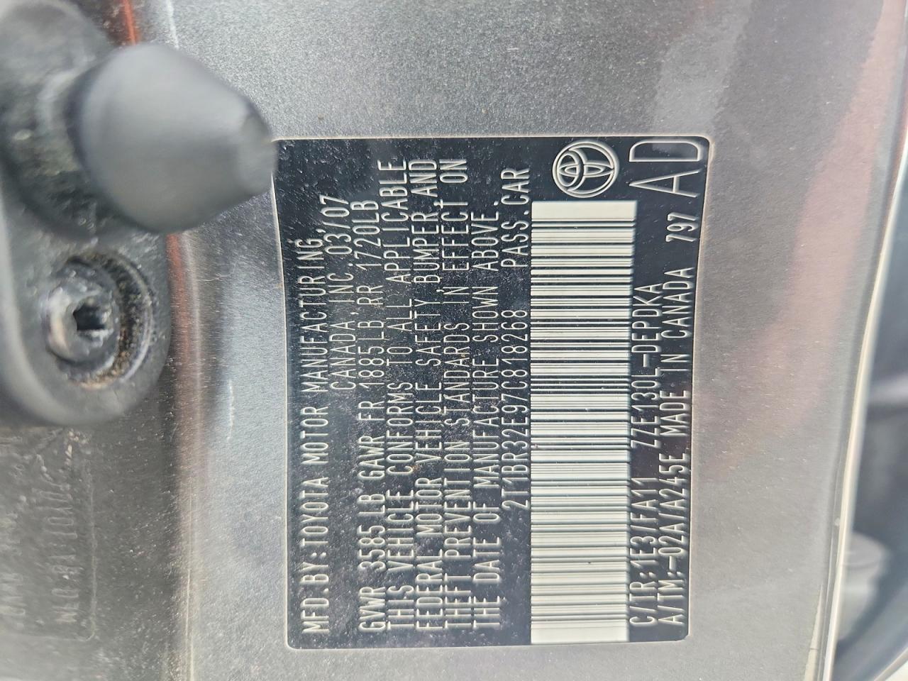 2007 TOYOTA COROLLA