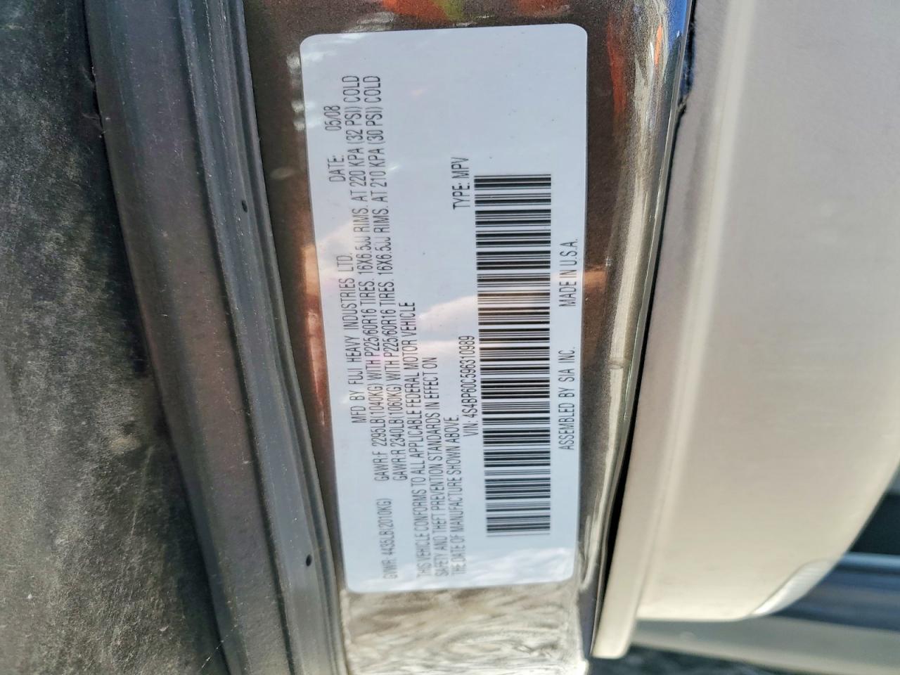 2009 SUBARU Outback