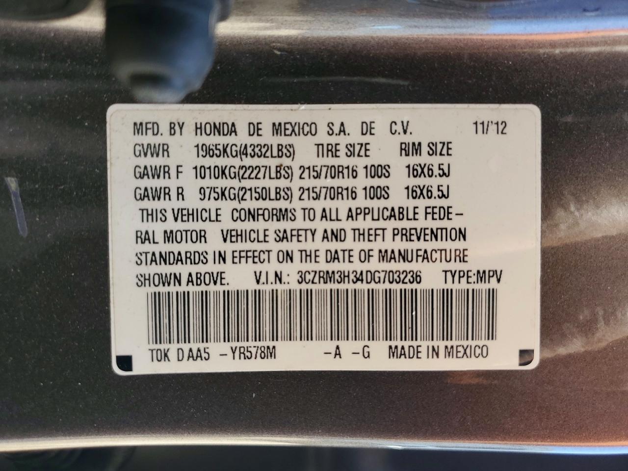 2013 HONDA CR-V