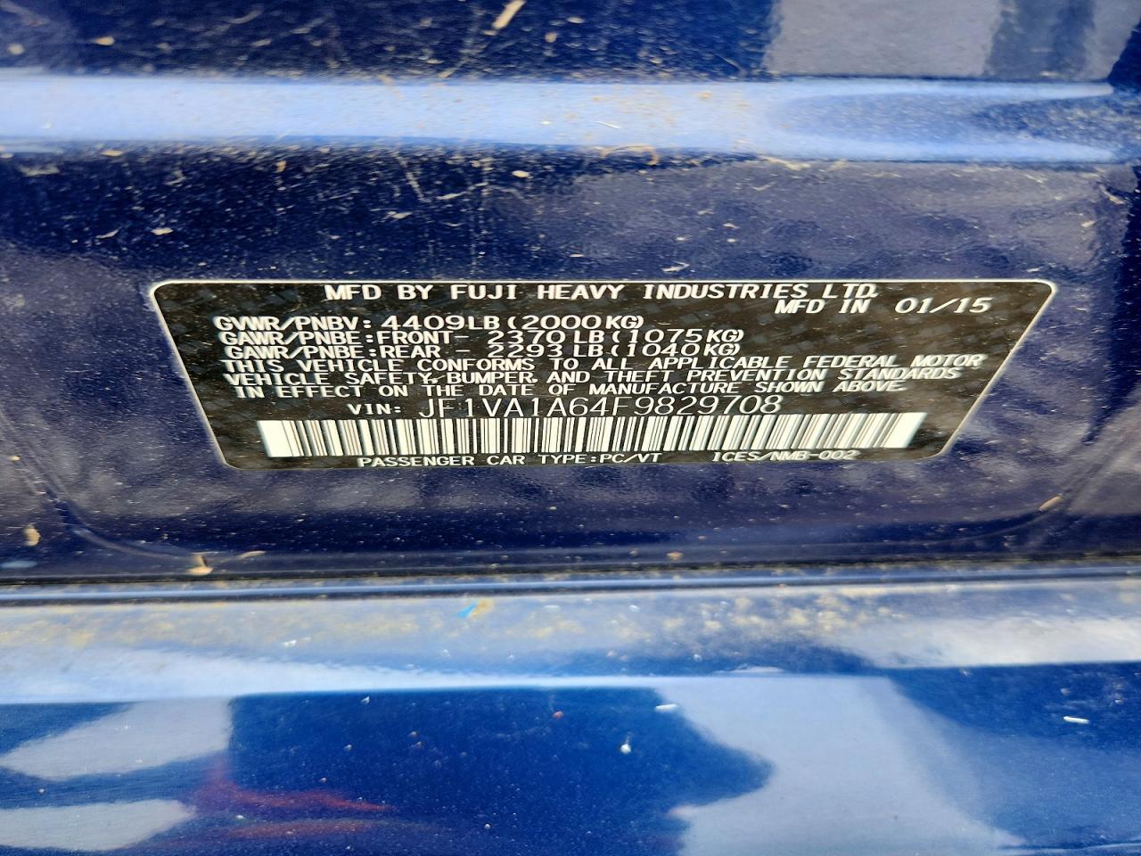 2015 SUBARU WRX