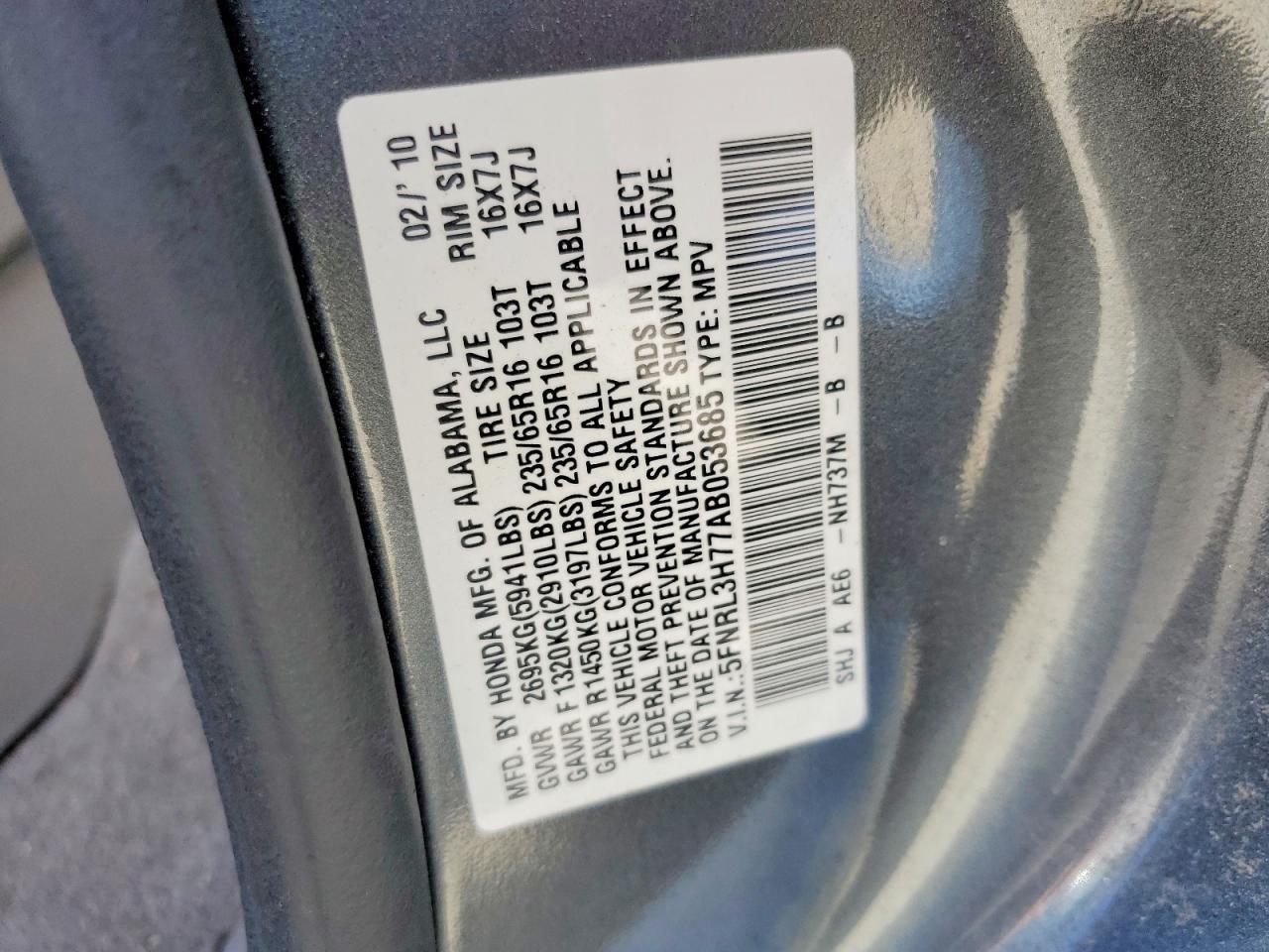 2010 HONDA ODYSSEY