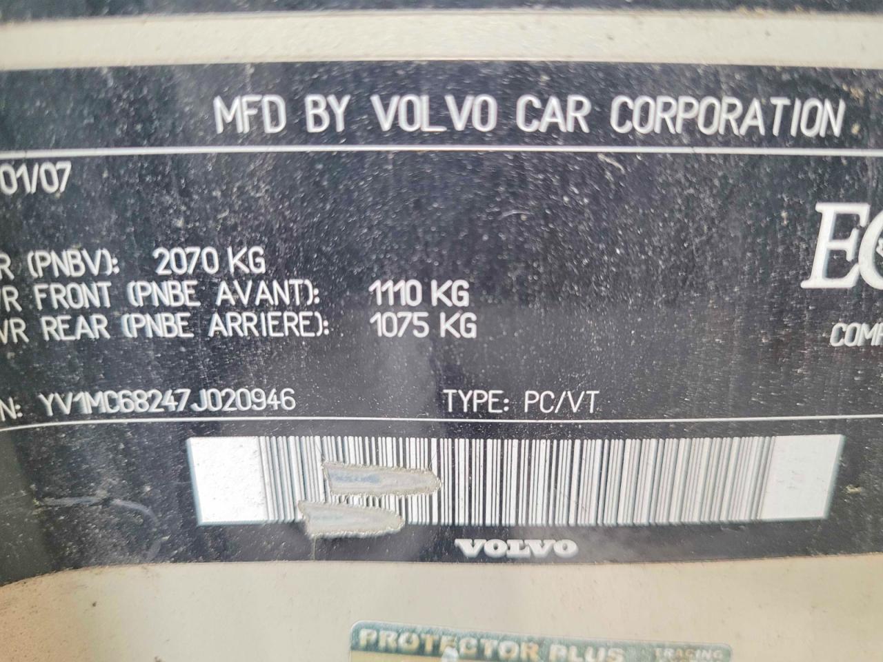 2007 VOLVO C70