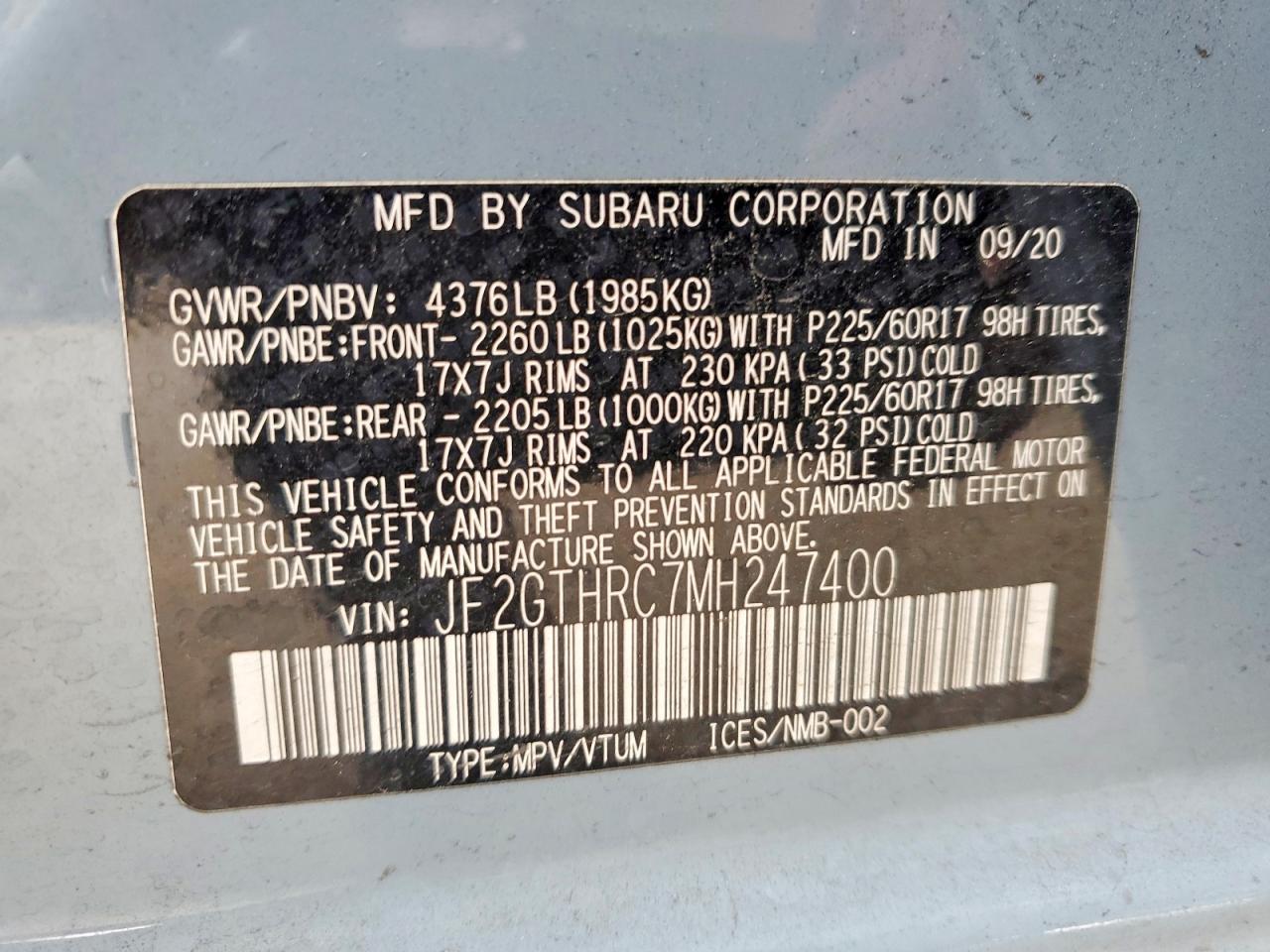 2021 SUBARU Crosstrek