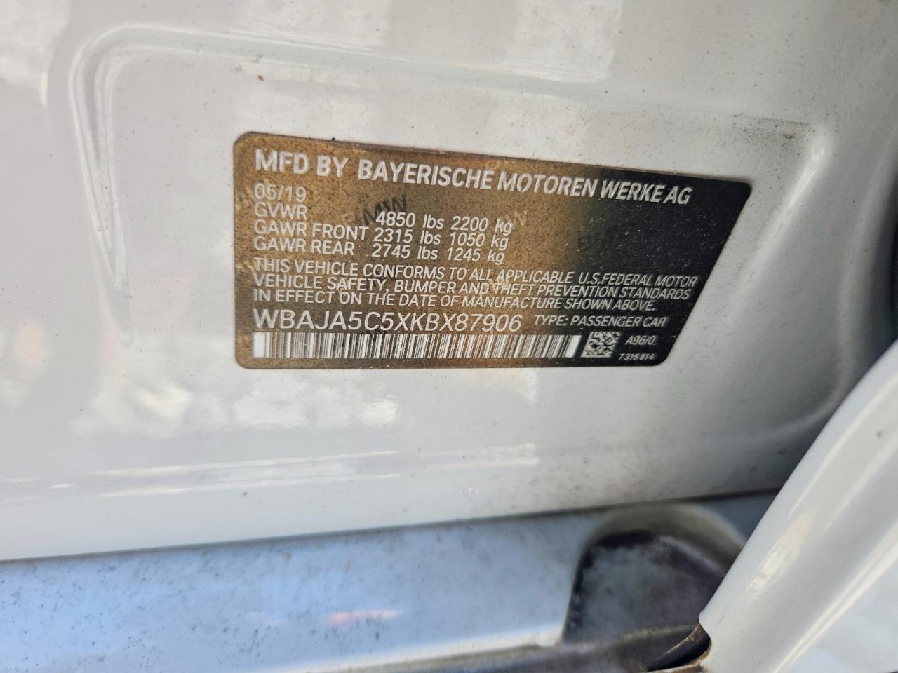 2019 BMW 5 series