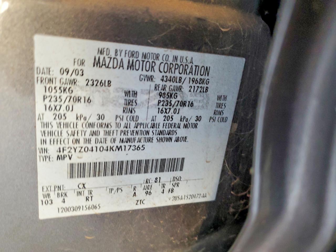 2004 MAZDA Tribute