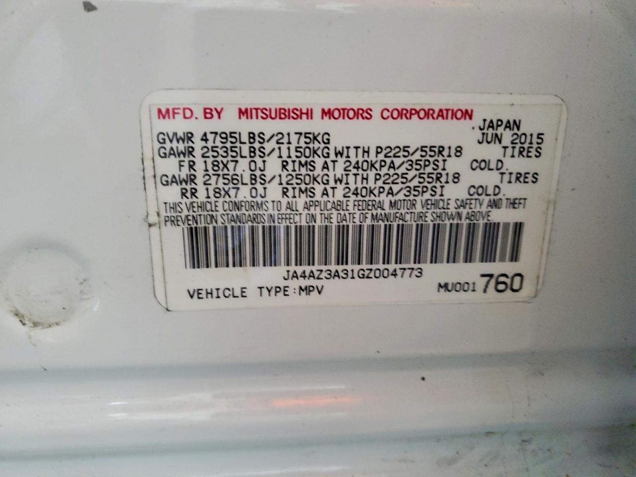 2016 MITSUBISHI outlander