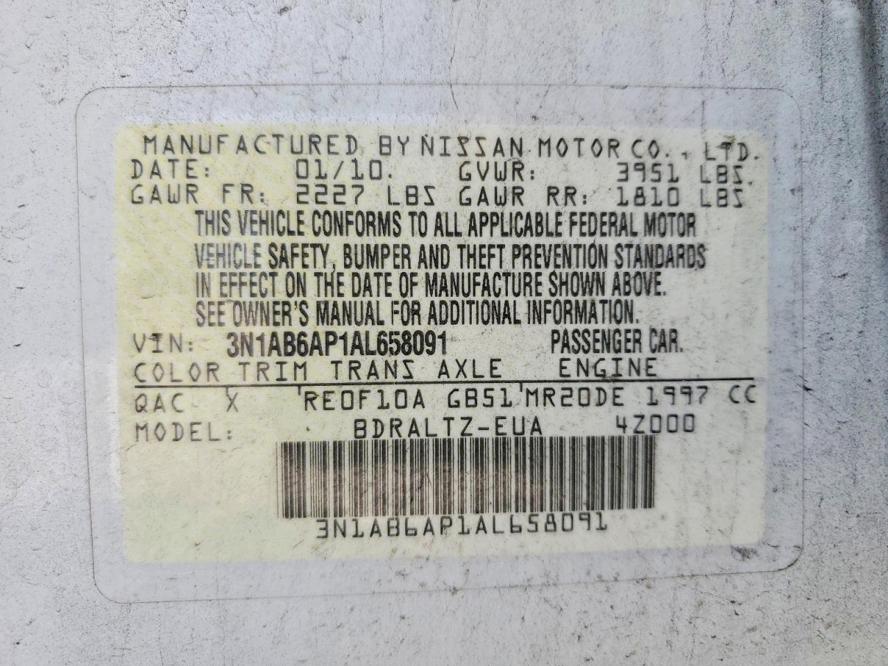2010 NISSAN SENTRA
