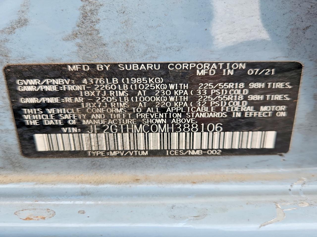 2021 SUBARU Crosstrek